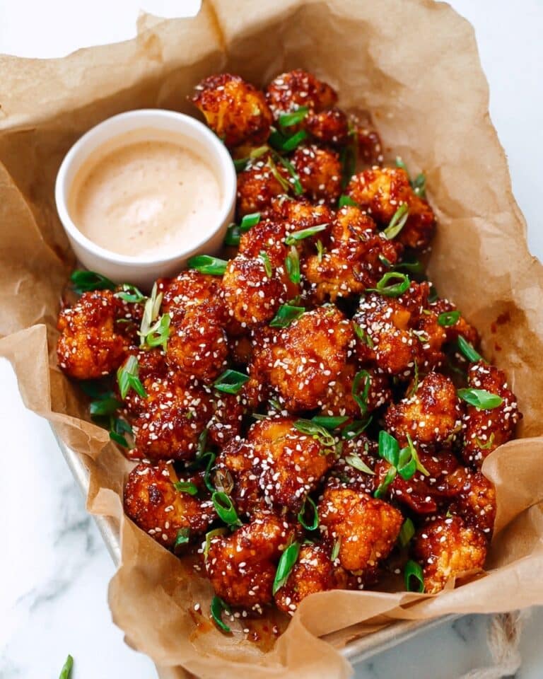 Sticky Honey Garlic Cauliflower Wings Recipe