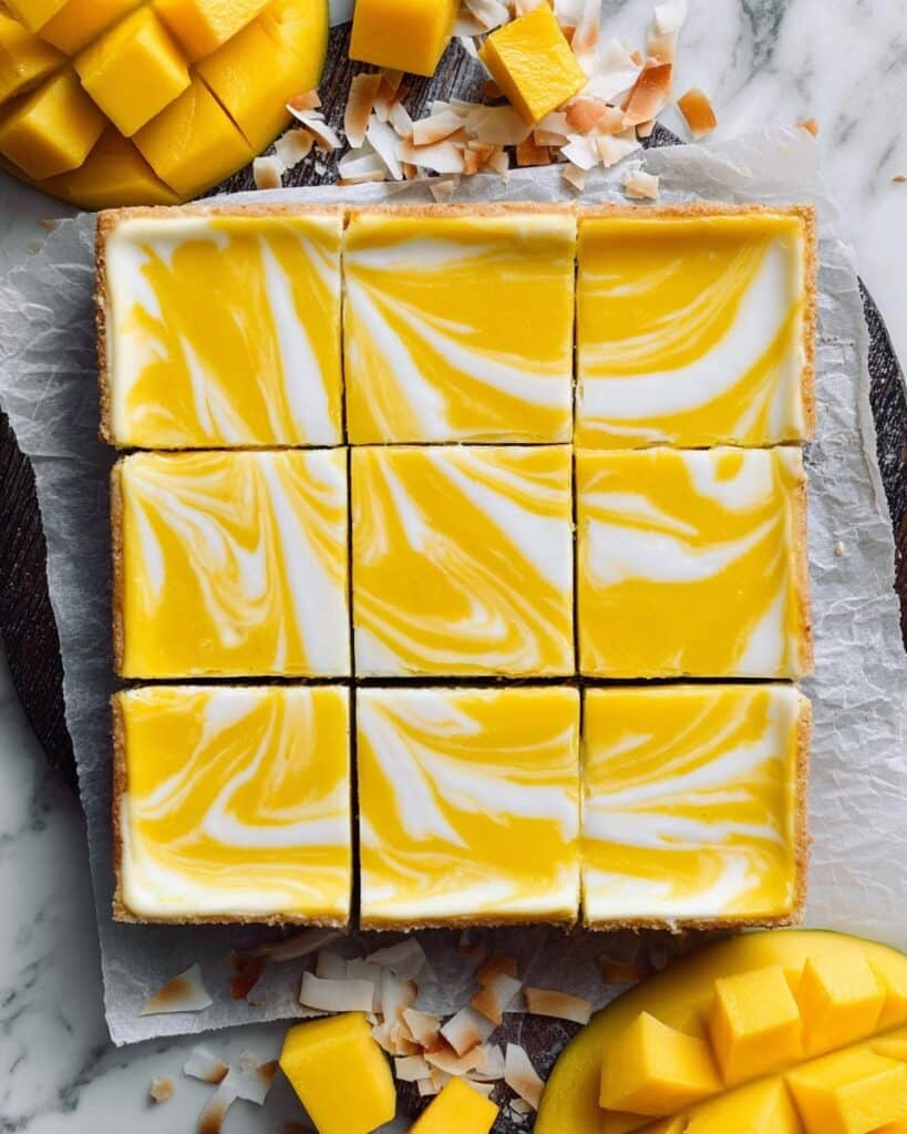 Coconut Mango Cheesecake Bars Recipe