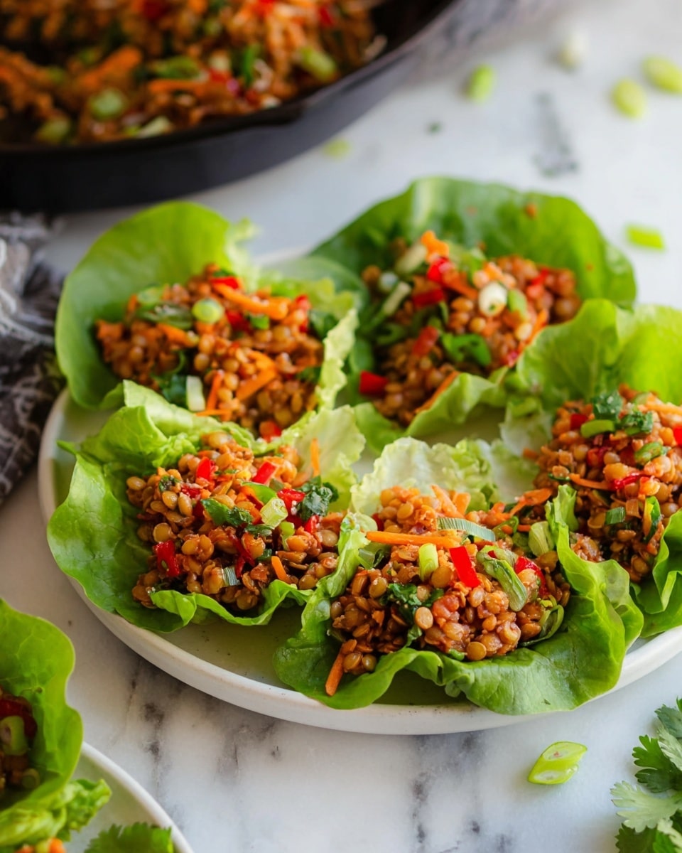 Asian Lentil Lettuce Wraps Recipe