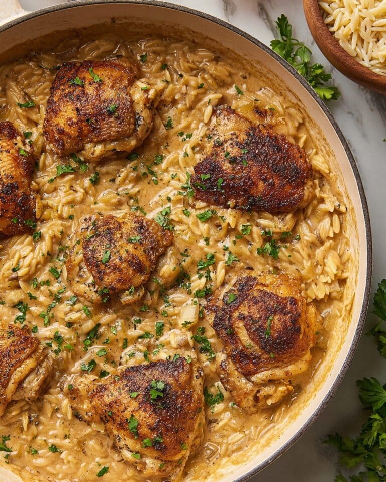 Creamy Chicken and Orzo Skillet Recipe
