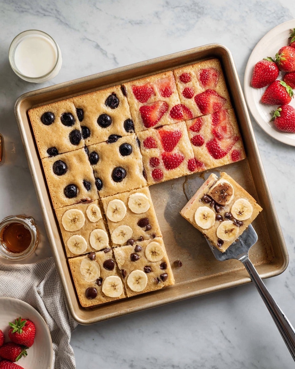 Sheet Pan Pancakes with Mixed Fruit and Chocolate Chips Recipe