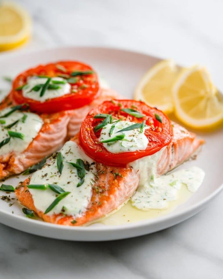 Baked Salmon with Tomatoes and Basil Aioli Recipe