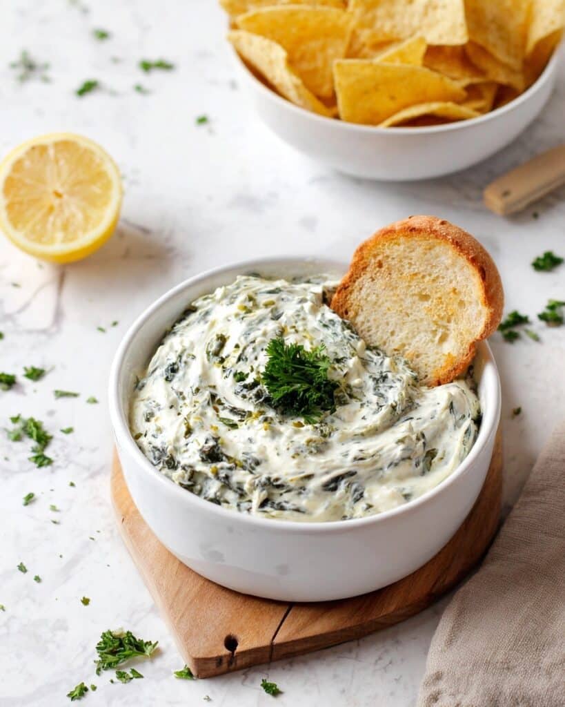 Baked Kale & Artichoke Dip with Greek Yogurt Recipe
