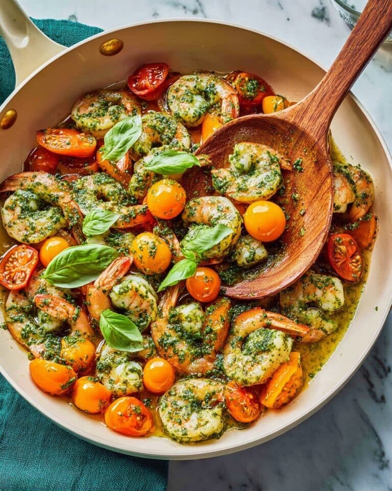 Pesto Shrimp with Cherry Tomatoes Recipe