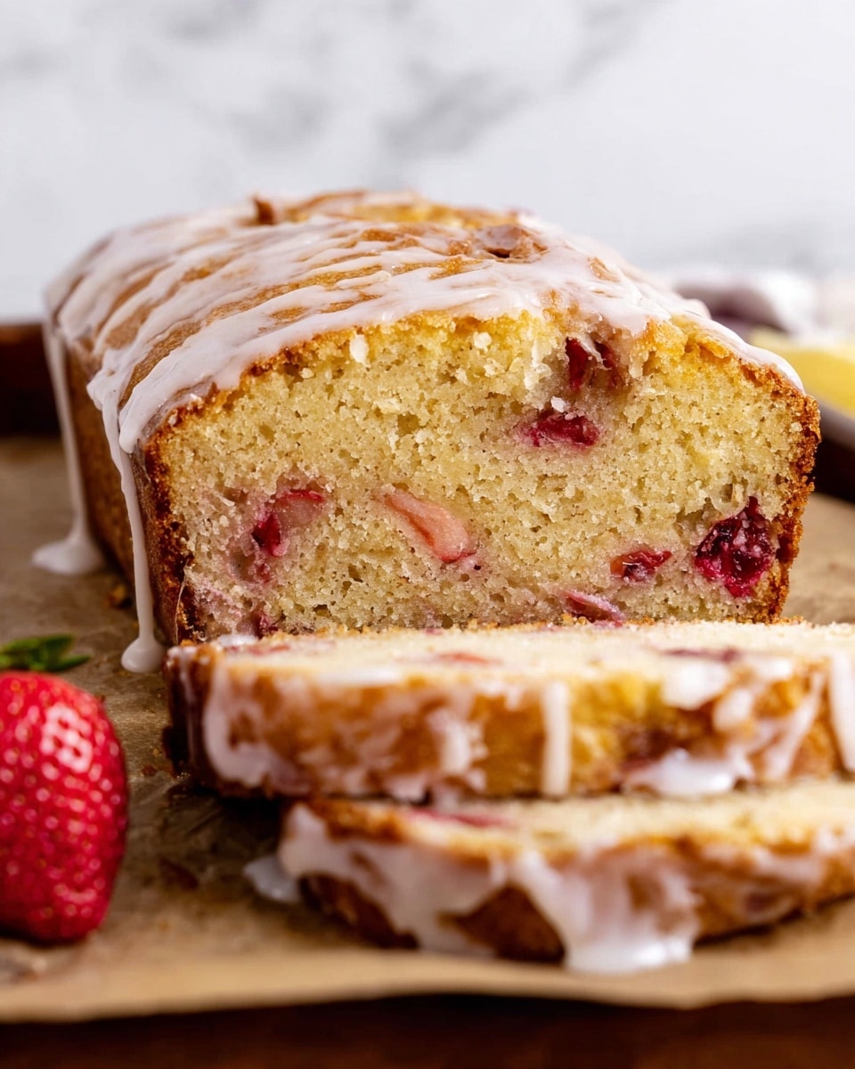 Strawberry Bread with Vanilla Bean and Strawberry Glaze Recipe