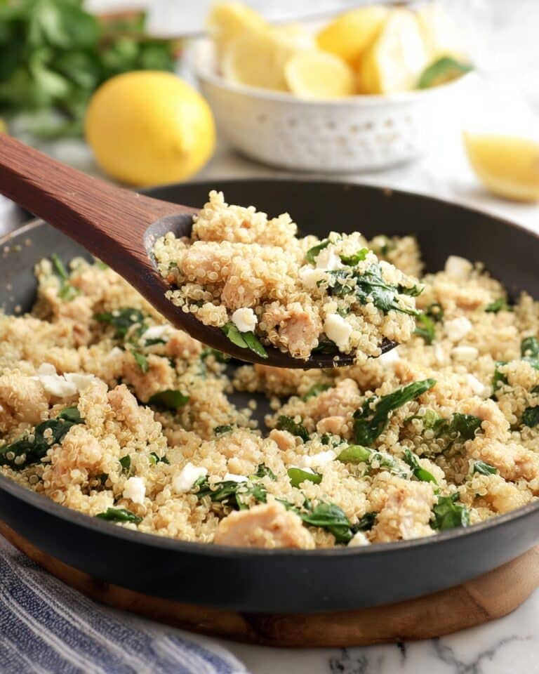 Lemon Feta Chicken Quinoa Skillet Recipe