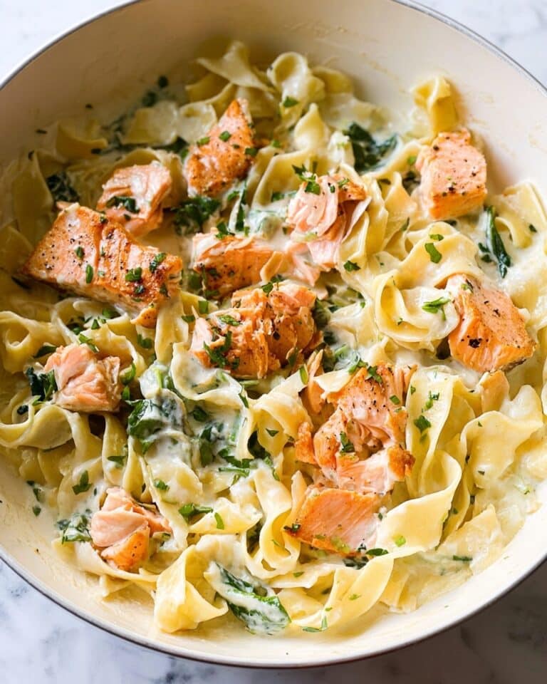 Salmon Pasta with Mixed Greens Recipe