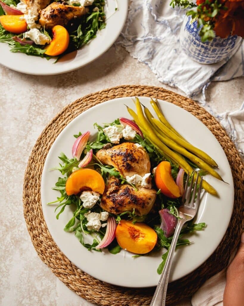 Chicken and Balsamic Baked Peaches Recipe