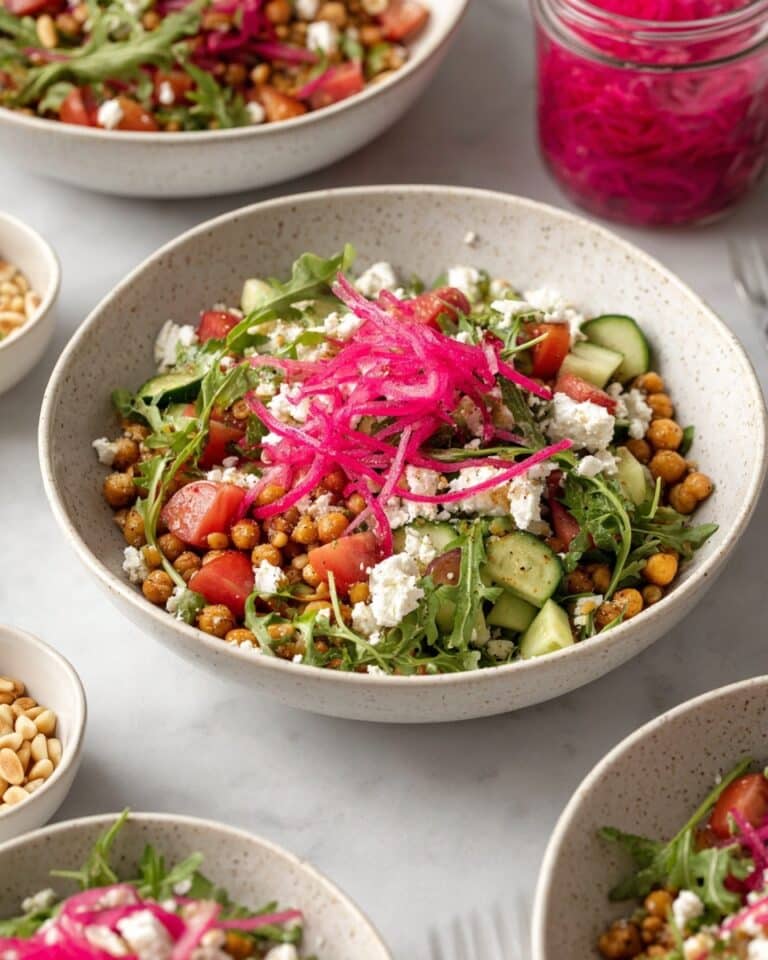 Mediterranean Farro Salad with Chickpeas and Arugula Recipe