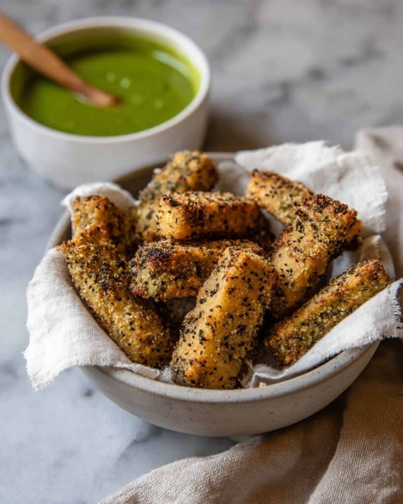 Crispy Air Fryer Tofu Nuggets with Mediterranean Marinade Recipe