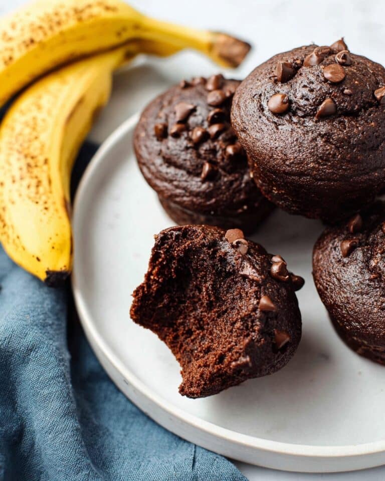 Healthy Chocolate Banana Blender Muffins | Vegan + Gluten Free Recipe