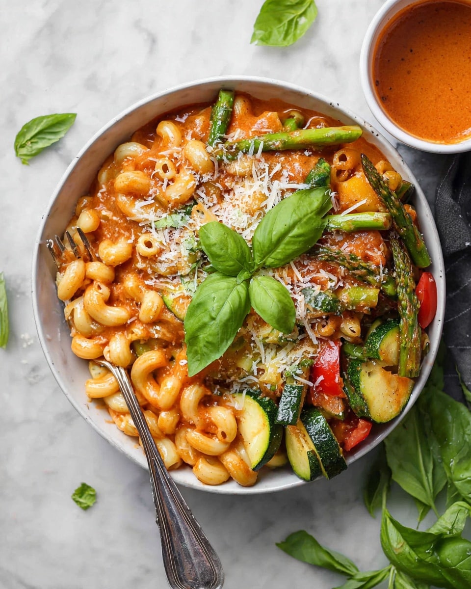 One Pot Vegetable Pasta with Creamy Tomato Sauce Recipe