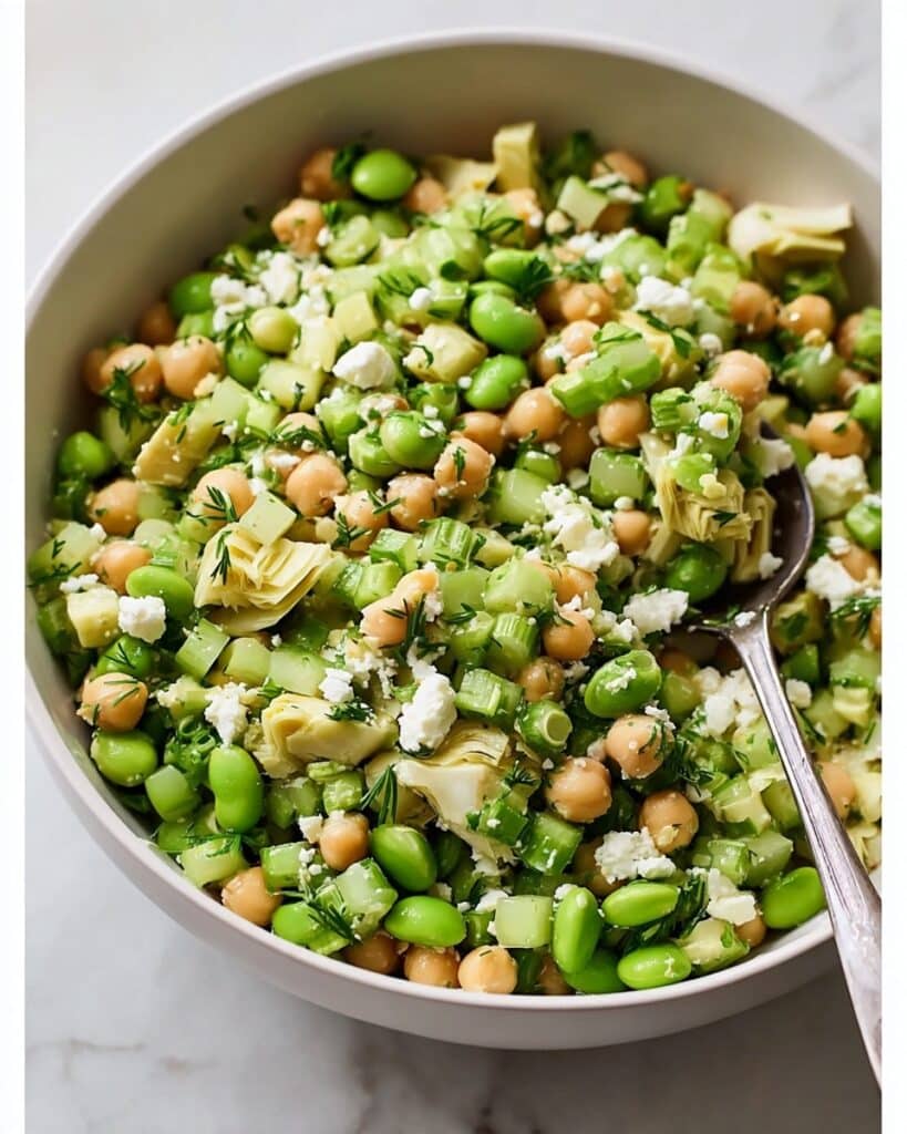 High Protein Edamame Artichoke Salad Recipe
