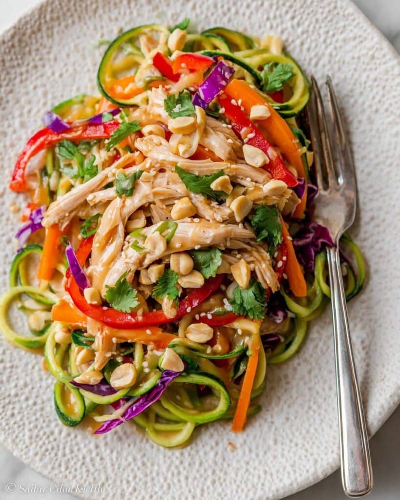 Peanut Chicken Zucchini Noodles Recipe